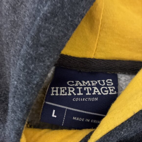 Michigan Wolverines Maize Gold GO BLUE Hoodie Campus Heritage Mens Size L (Y8) - Picture 3 of 6